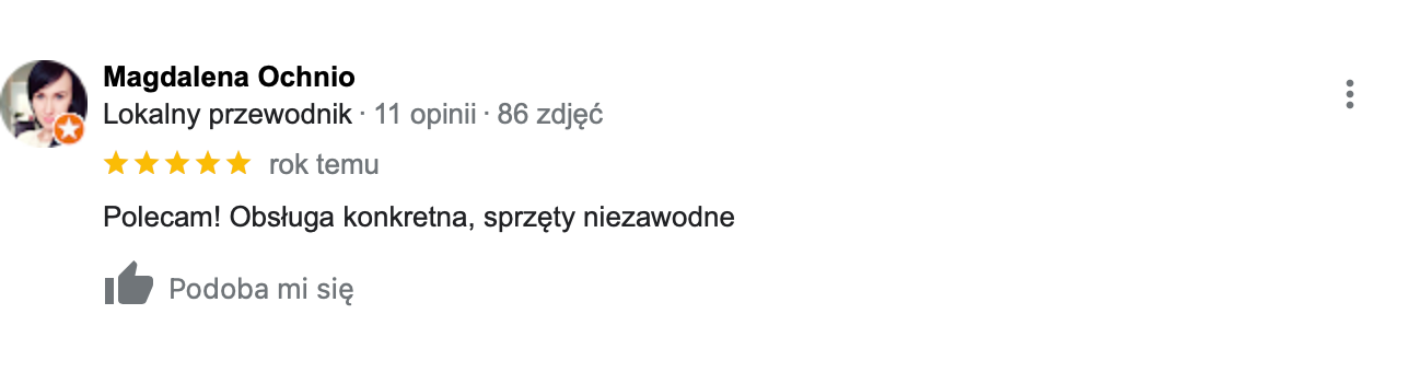 pozytywny komentarz wystawiony przez klineta nr 3